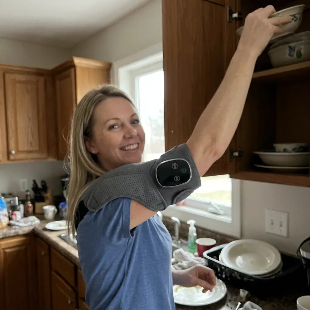 Janet using Vital Pro Shoulder Massager